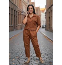 Italie Broek Luna baggy cognac