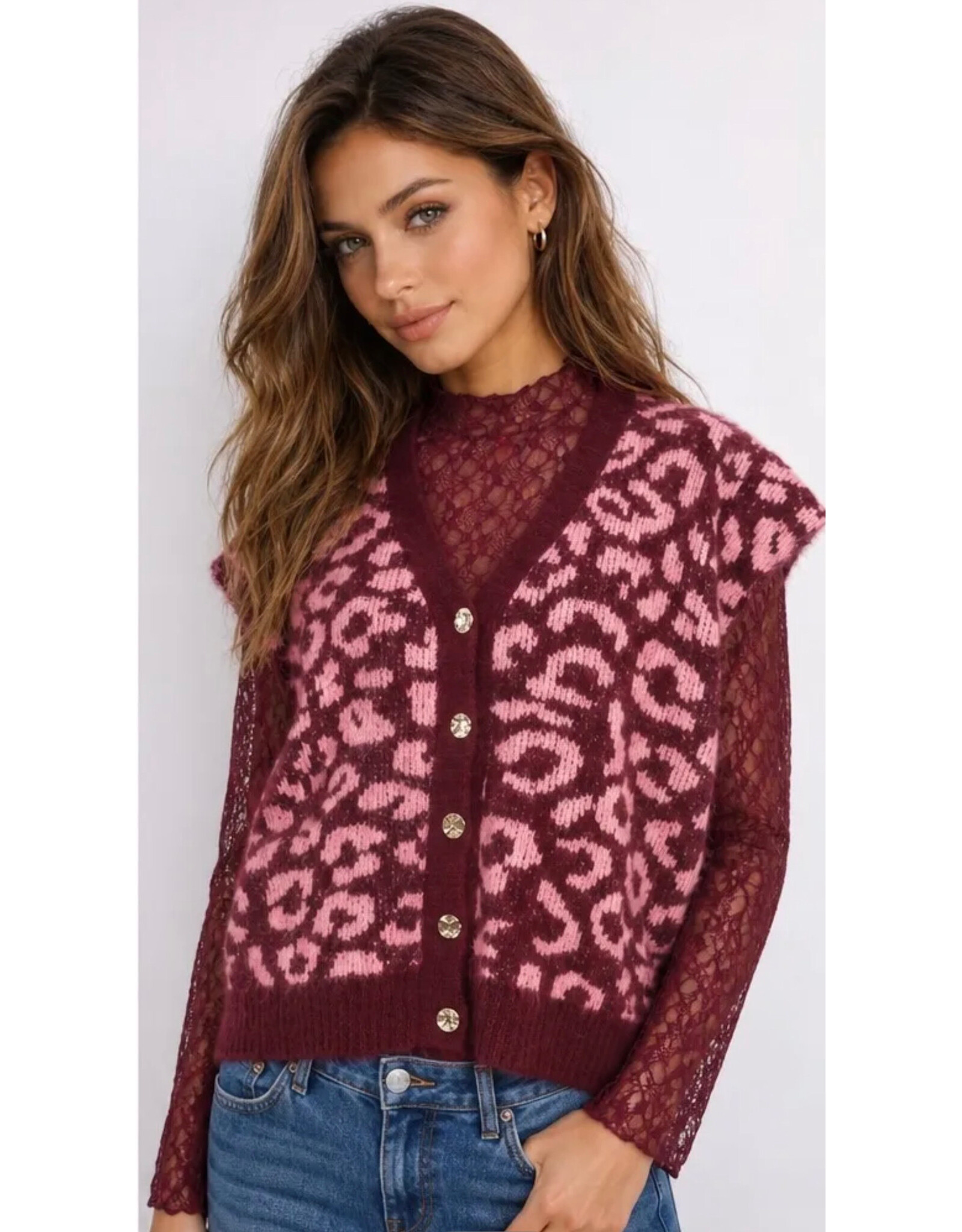 Brussel Top + gilet burgundy love