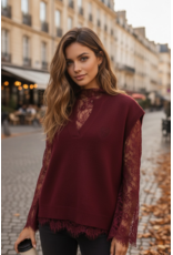 Brussel Top + Gilet bordeaux chic
