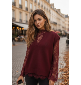 Brussel Top + Gilet bordeaux chic