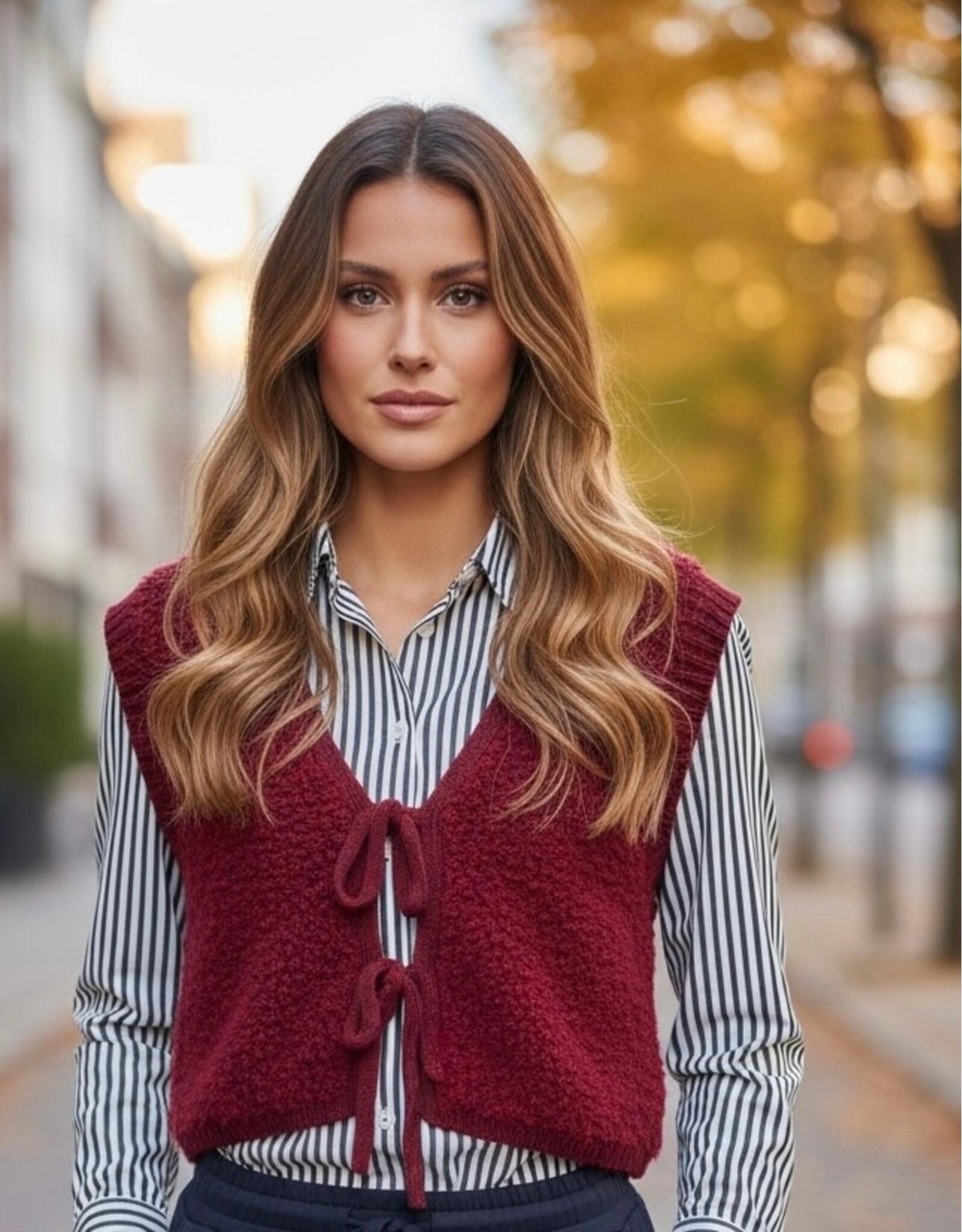 Kaffe Gilet Camille bordeaux