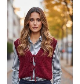 Kaffe Gilet Camille bordeaux