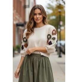 Brussel Trui mieke creme bloemen