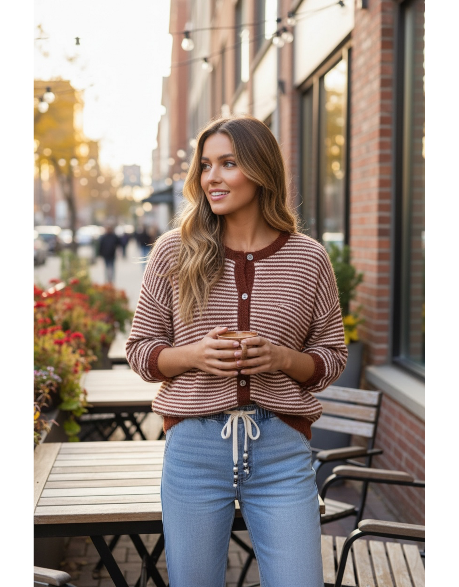 Italie Gilet Rusty stripes