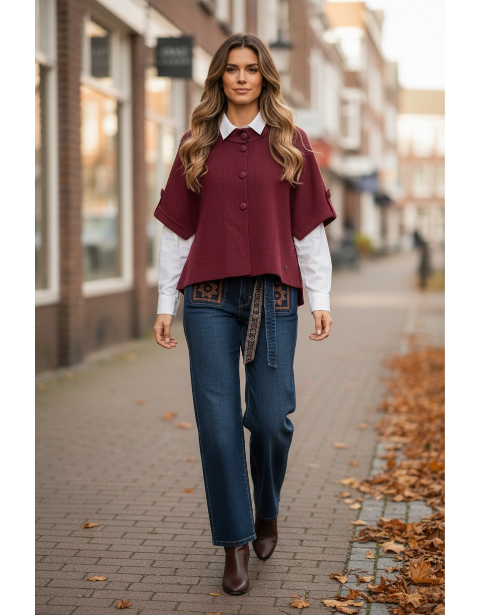 Brussel Jas veerle bourgogne