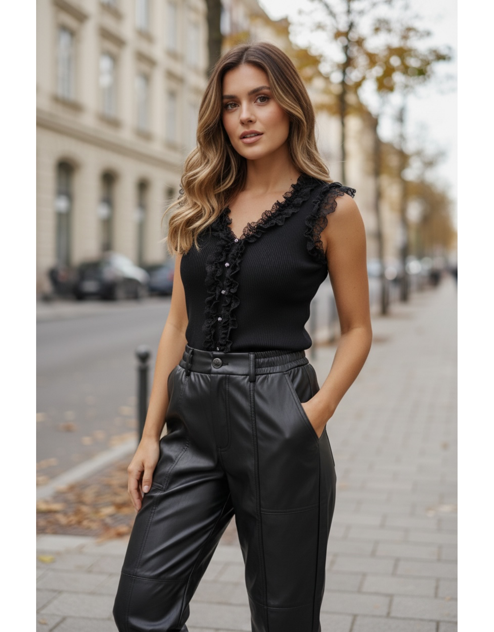 Brussel Top black bloom