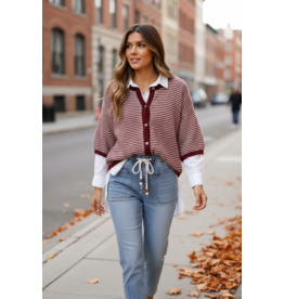 Italie Gilet burgundy stripes