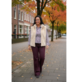 Brussel Jeans bordeaux met gouden riem