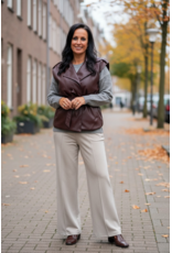Brussel Gilet lederlook bordeaux