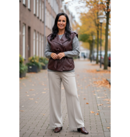 Brussel Gilet lederlook bordeaux