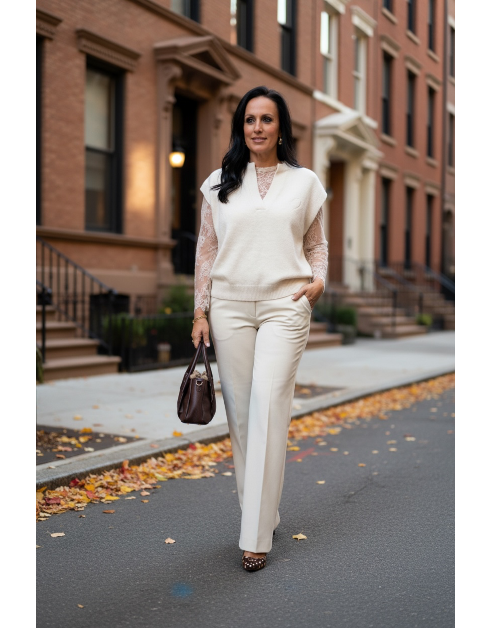 Brussel Top + gilet beige