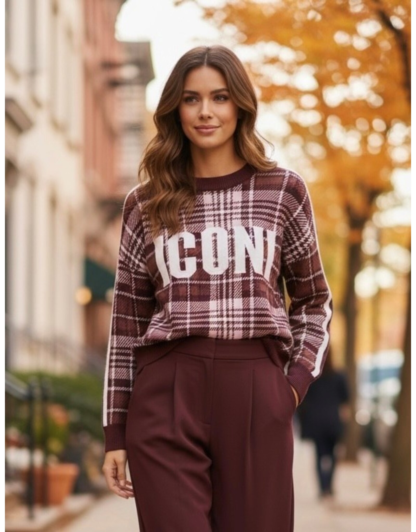 Brussel Trui iconic bourgogne