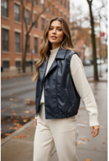 Parijs Gilet lederlook blauw