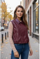 Parijs Gilet bordeaux lederlook