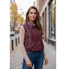 Parijs Gilet bordeaux lederlook