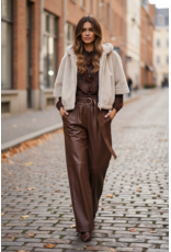 Brussel Gilet/poncho beige faux fur