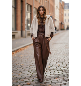 Brussel Gilet/poncho beige faux fur