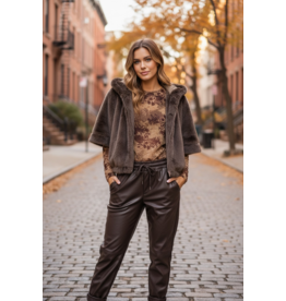 Brussel Gilet/poncho choco faux fur