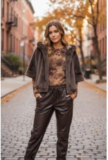 Brussel Broek lederlook choco