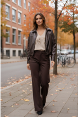 Brussel Jas lederlook bruin