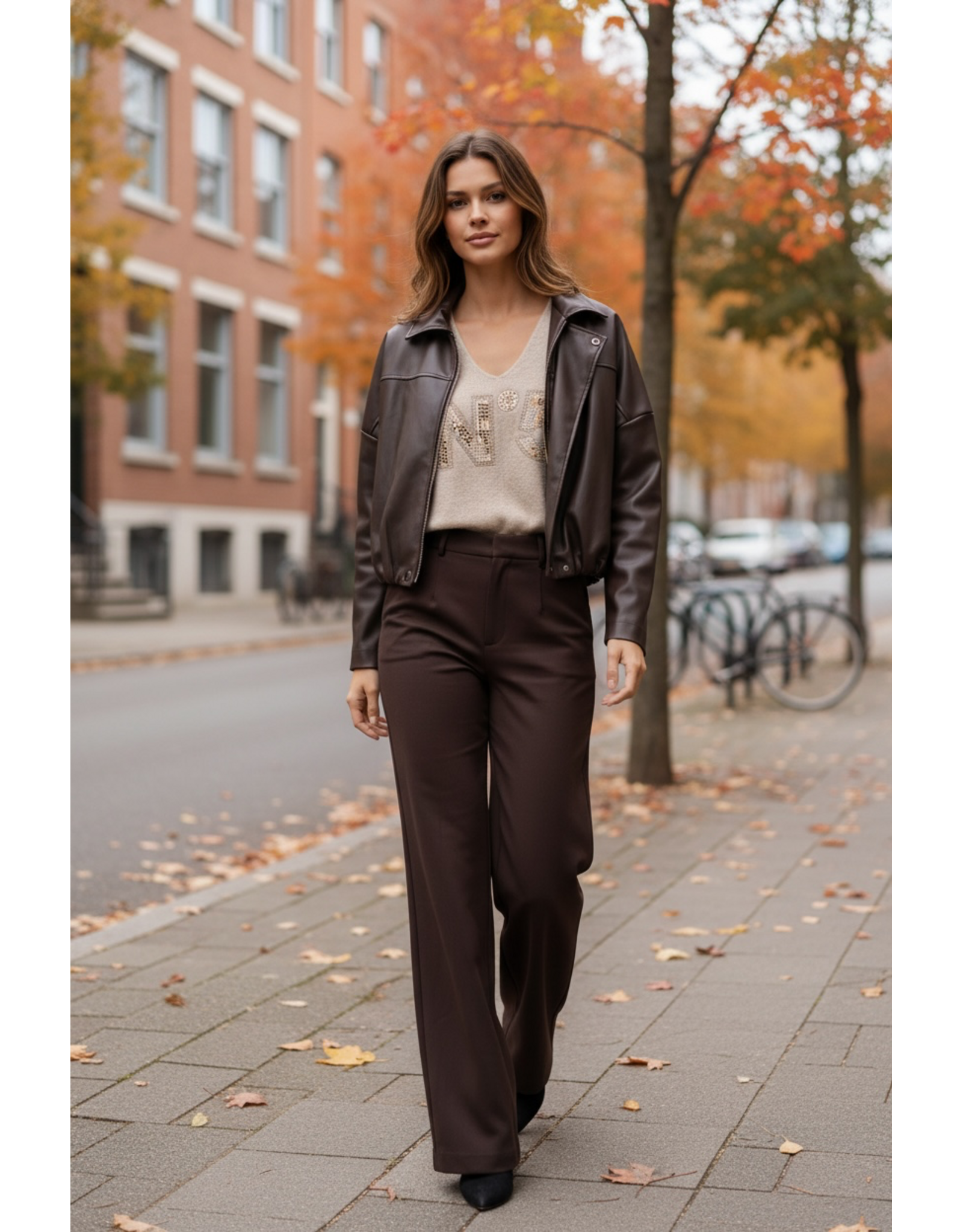 Brussel Jas lederlook bruin