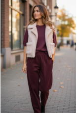 Brussel Gilet/bontje faux fur roze