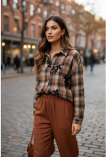 Italie Bloes chanel geruit/bruin