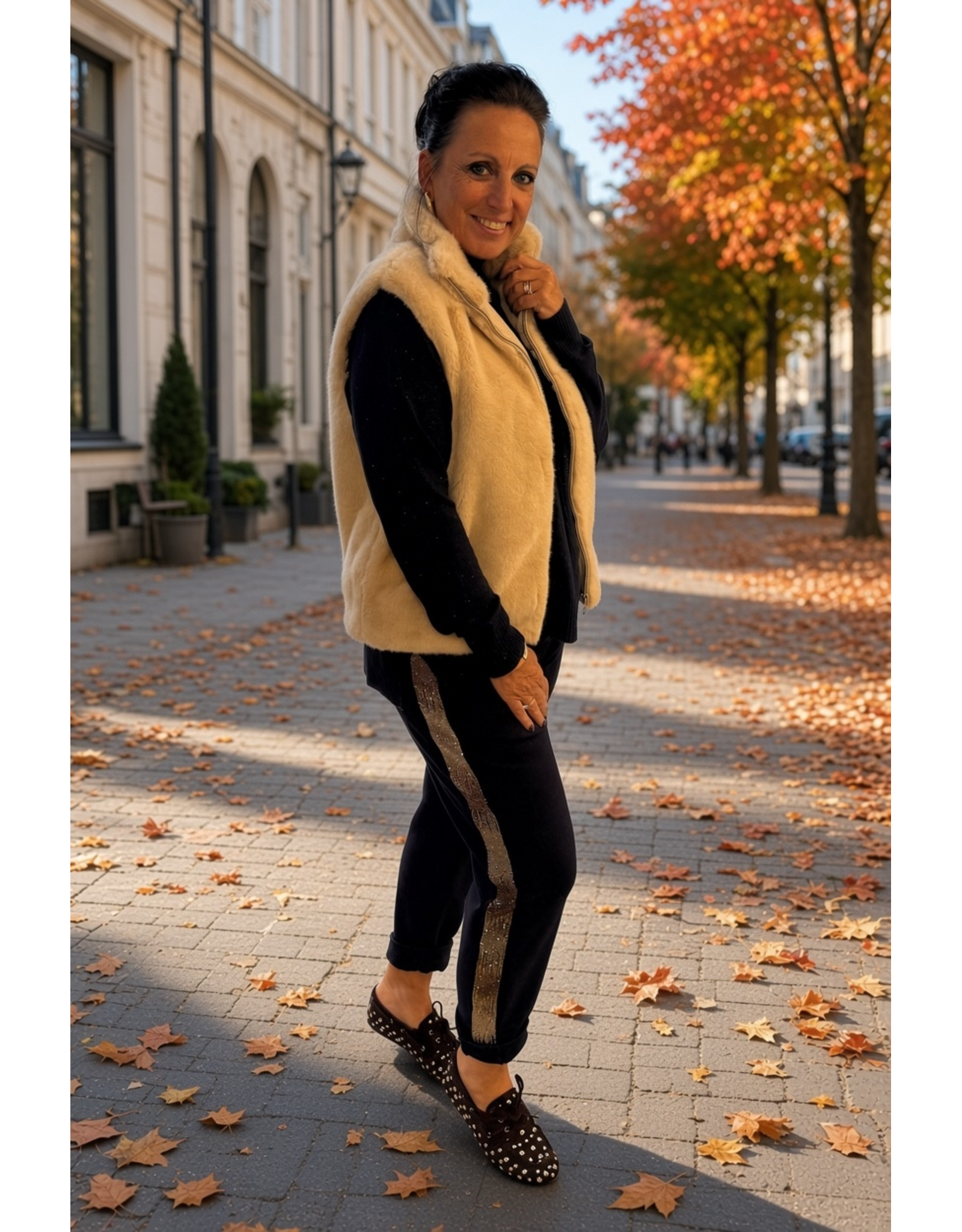 Italie Broek kelly donkerblauw