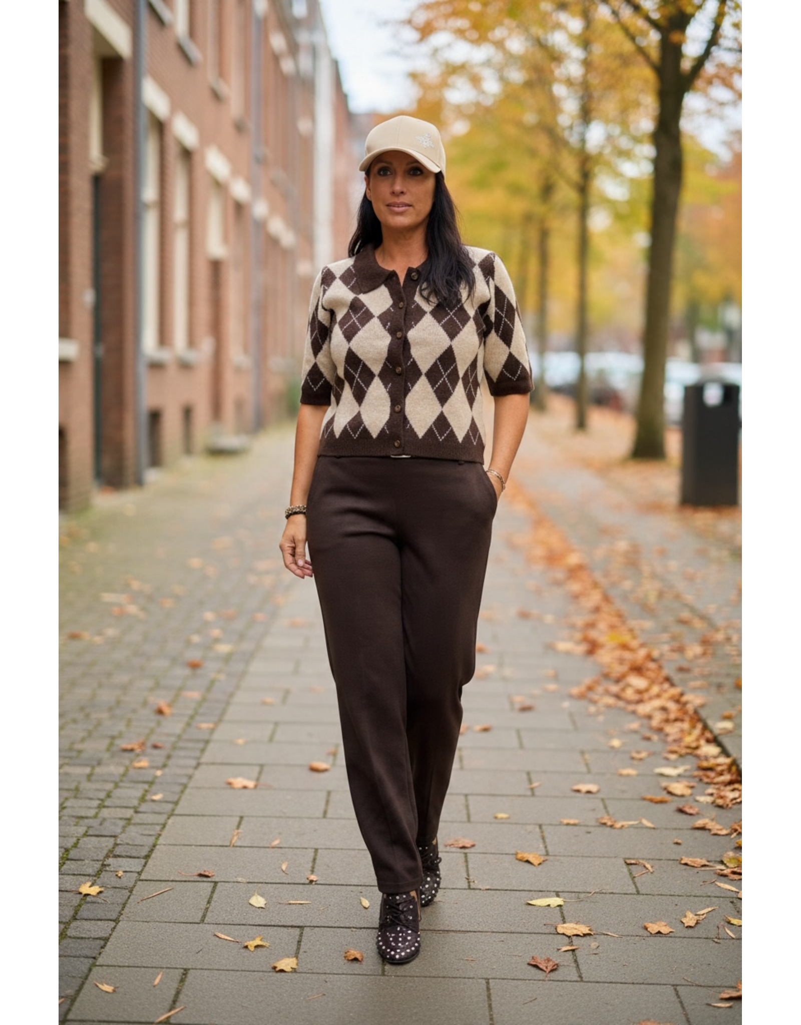 Zeze Gilet Itzel goud/bruin