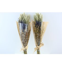 GF Dried boeket Deluxe Triticum/lavendel/lino (x 5)