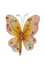 4AT Bijsteker 50cm Vlinder Orient 7cm | Kleur: Oranje | Eenheid: bundel | Aantal: 25 | Aantal per eenheid: x