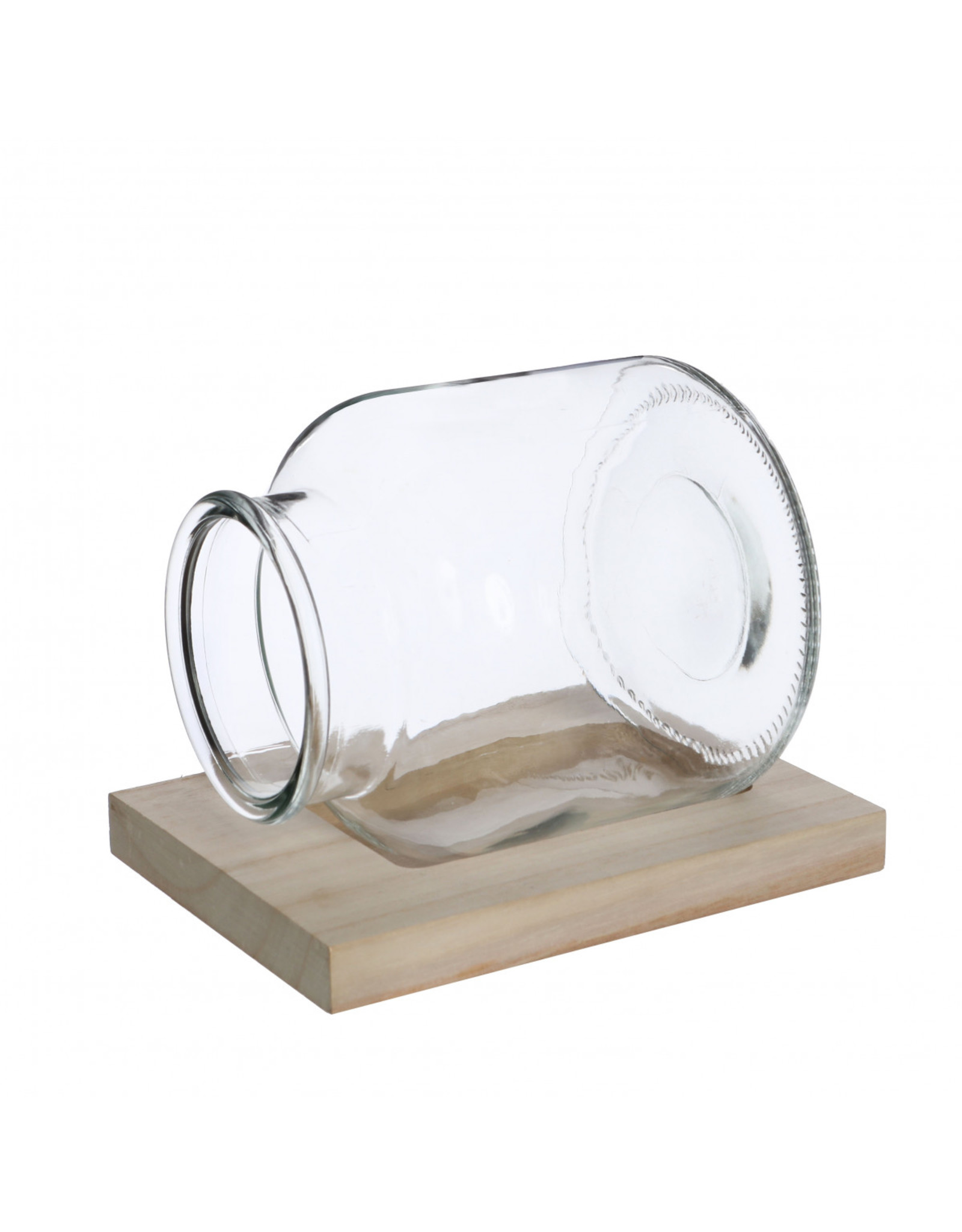 4AT Glas Terrarium+hout d14*16cm | Kleur: Transparant | Eenheid: doos | Aantal: 1 | Aantal per eenheid: x