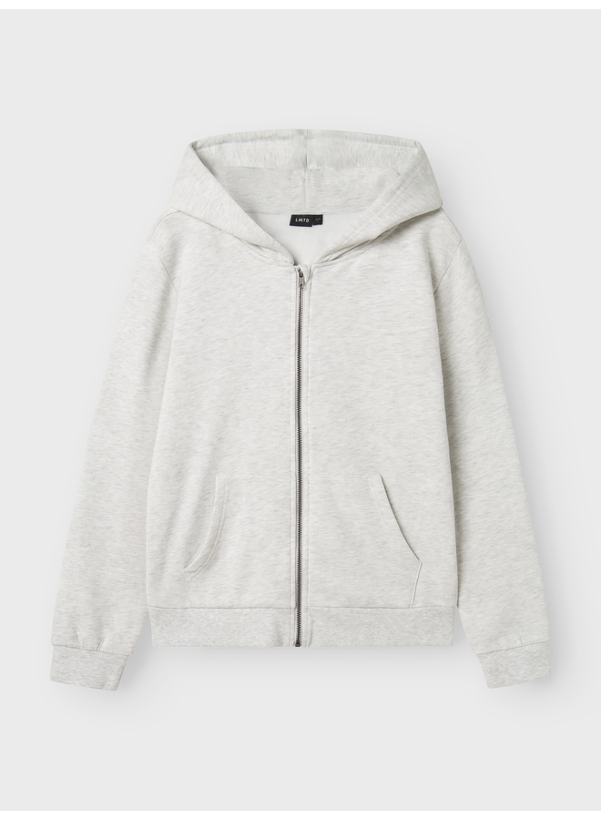 NLNNIZU LS BRU SWEAT W.HOOD Light grey