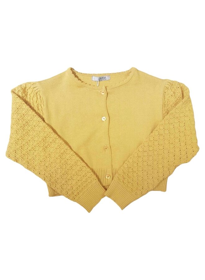 Gele gilet met knoopjes