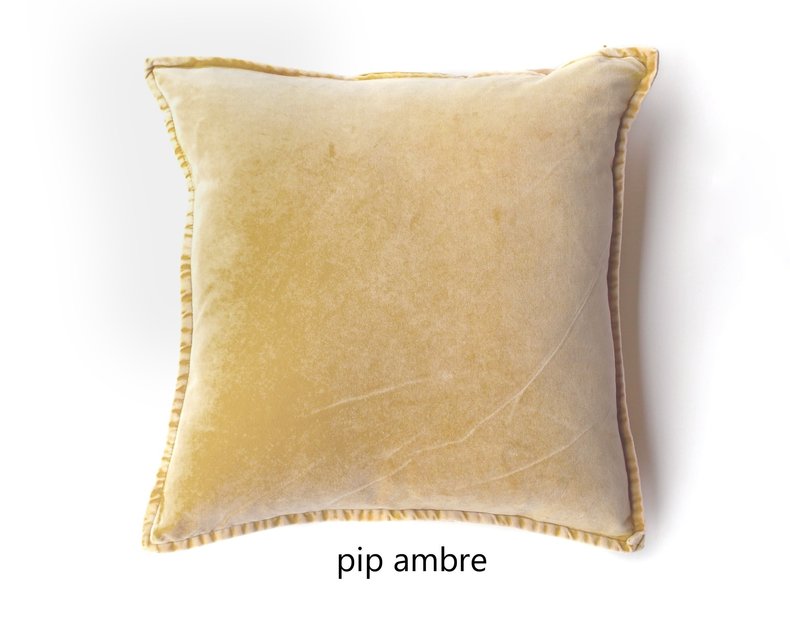 Pip Stonewashed fluwelen kussen - oranje & rood