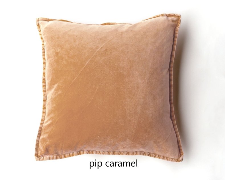 Pip Stonewashed Velvet Cushion  - orange & red