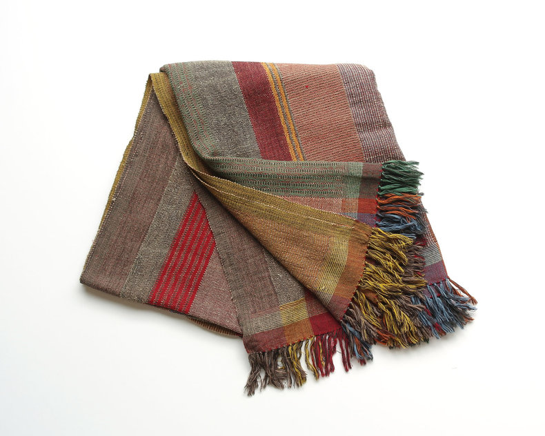 Multi Stripe Plaid Green 130/170cm wool/silk