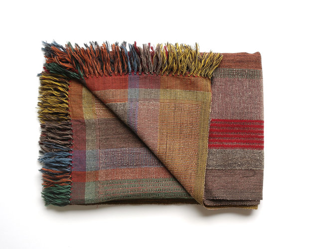 Multi Stripe Plaid Green 130/170cm wool/silk