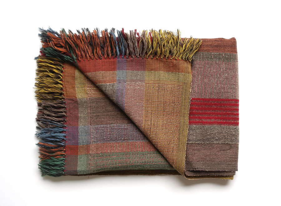 Multi Stripe Plaid Green 130/170cm wool/silk