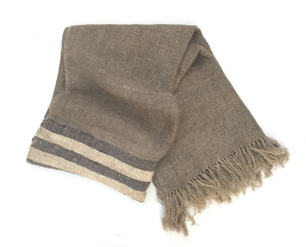 Puck plaid Natural130/170cm linen/silk