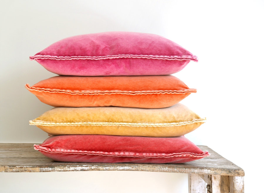 Pip Stonewashed Velvet Cushion - bright colours