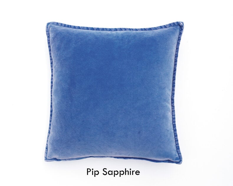 Pip stonewashed velvet cushion  - bright colours