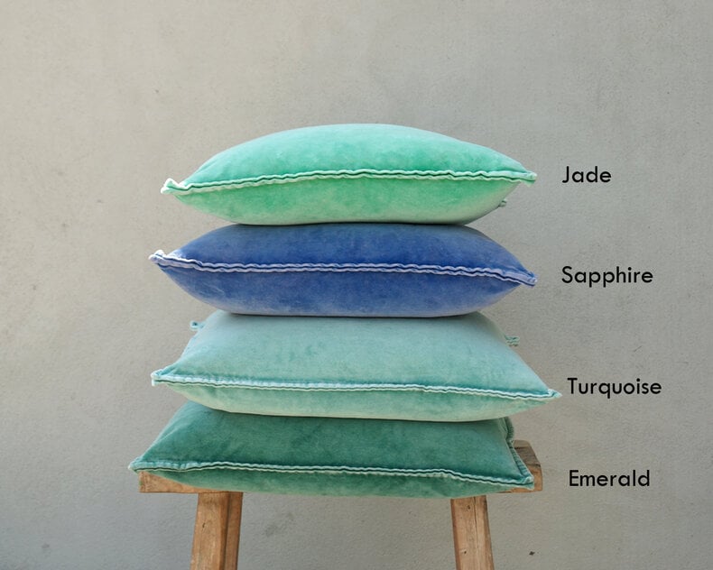 Pip Stonewashed Velvet Cushion  - bright colours