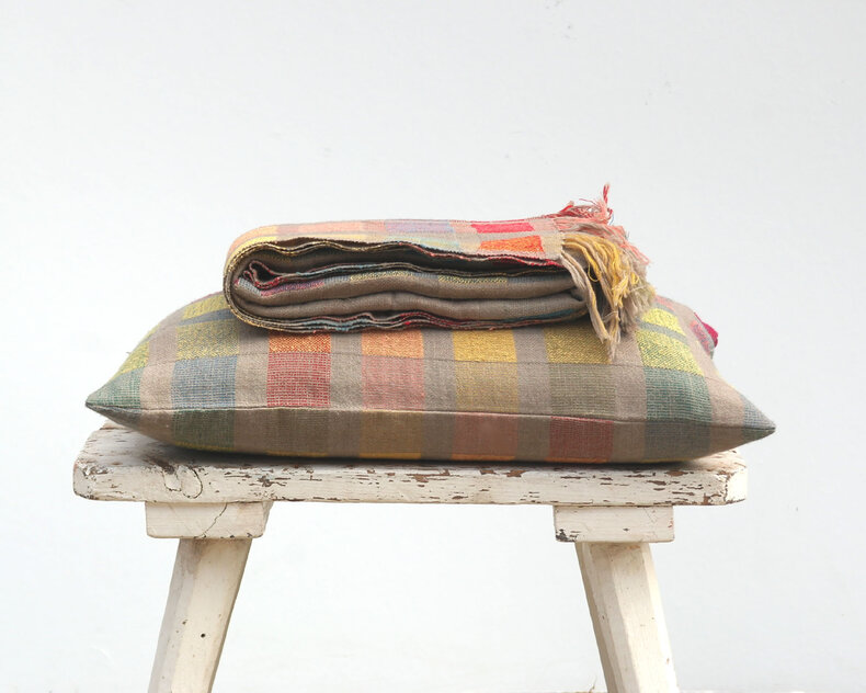 Zola plaid multicolor graphic 130/170cm wool/silk