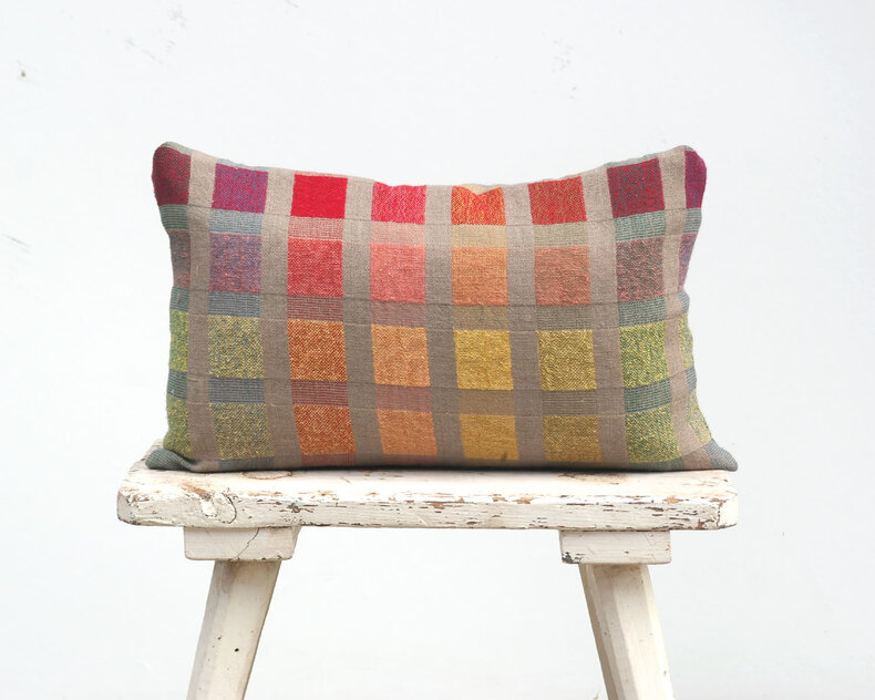 Zola throw multicolor squares