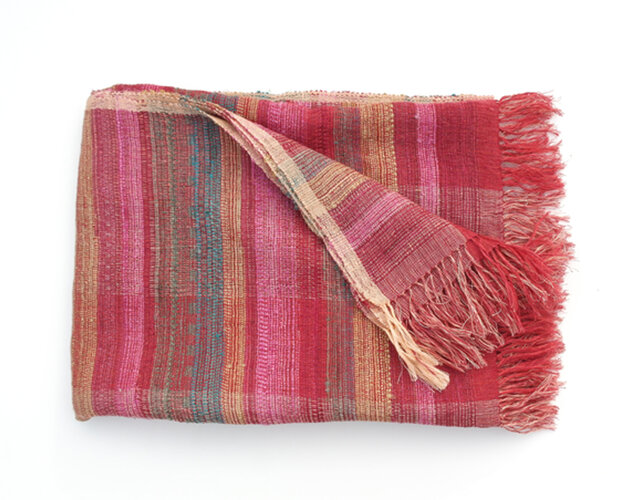 Throw Ebba Pink 130/170cm linen/silk