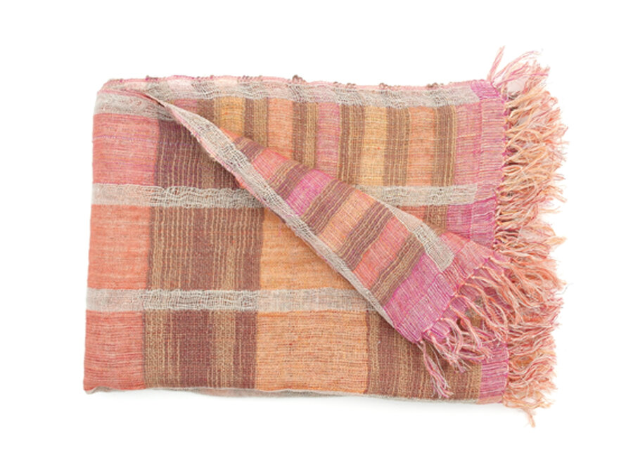 Plaid Sienna Orange 130/170cm linnen/zijde
