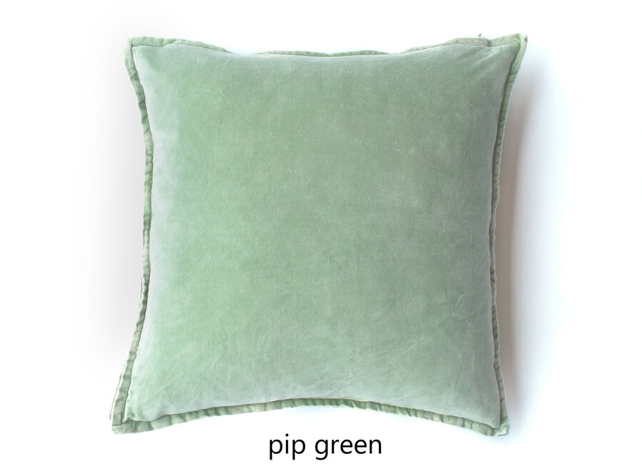 Pip Stonewashed fluwelen kussens - groen & paars kleuren