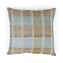 Sienna Blue Cushion 50x50 cm | Handwoven Linen & Silk in Denim Blue, Sea Green, Sand and Tobacco
