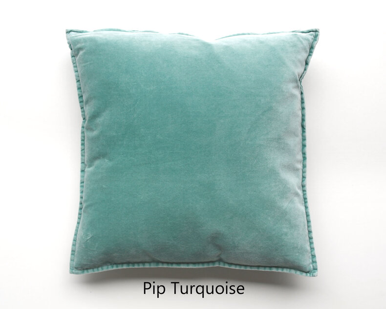 Pip Stonewashed Velvet Cushion Cover - blue